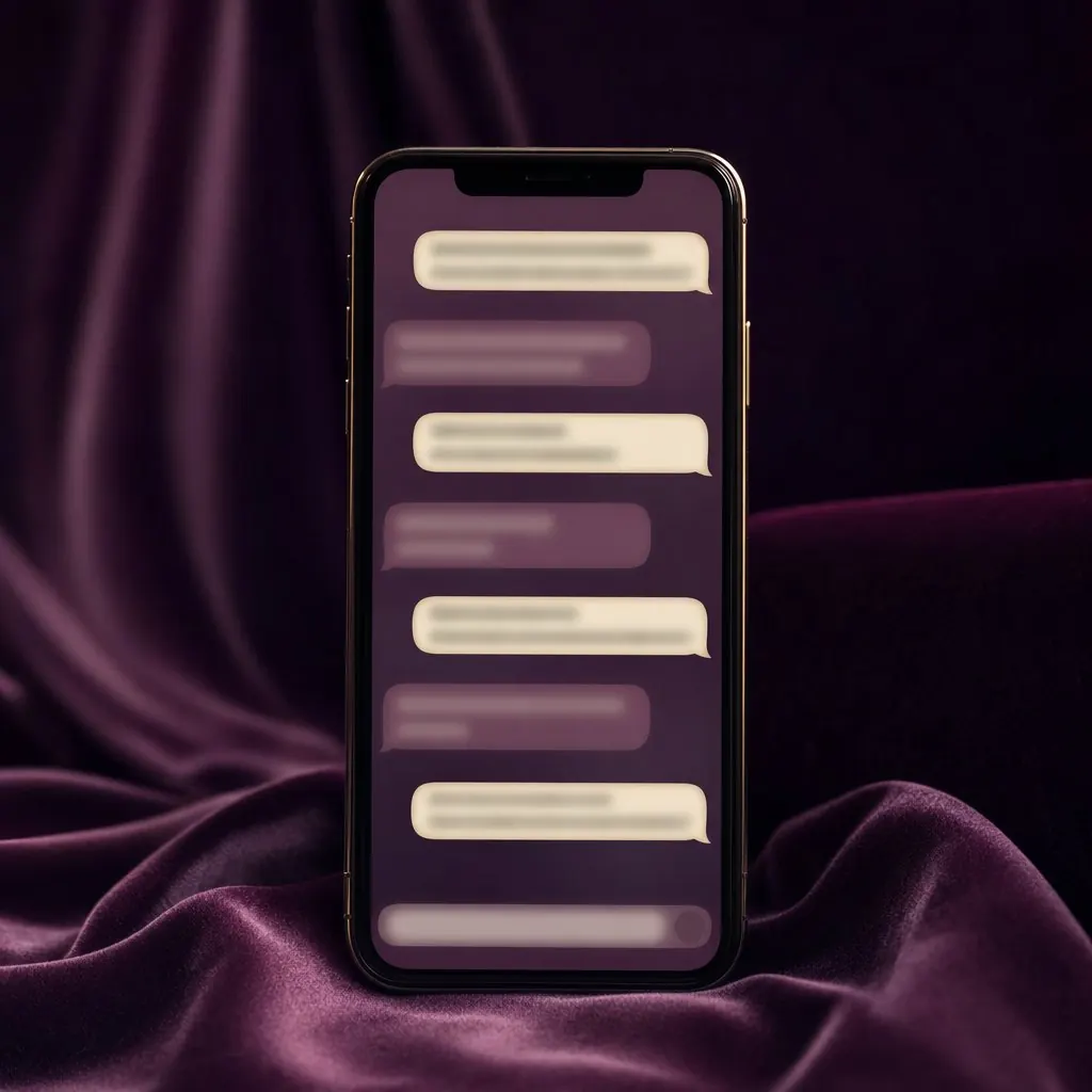 A phone showing a private group chat