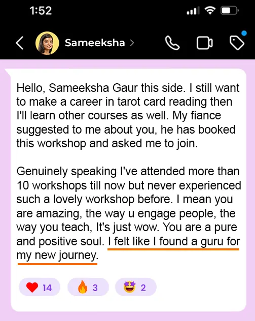 Message from Sameeksha to Harpreet