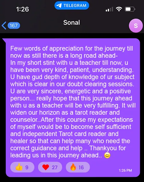 Message from Sonal to Harpreet