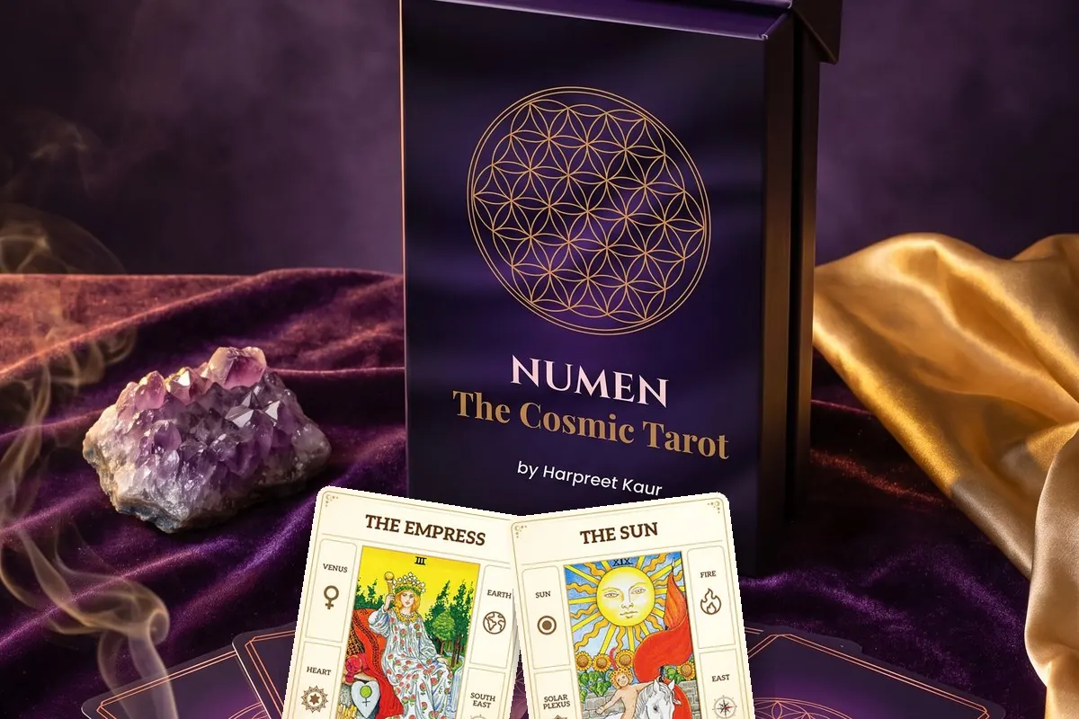 NUMEN: The Cosmic Tarot box with two cards