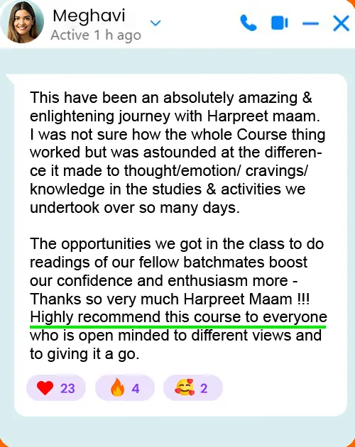 Message from Meghavi to Harpreet