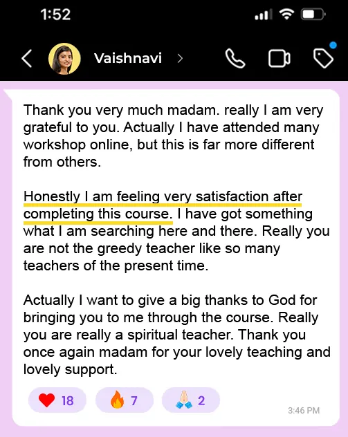 Message from Vaishnavi to Harpreet